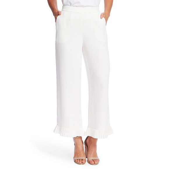 CeCe Pants - NWT Womens Size 10 10x26 1/2 CeCe by Cynthia Steffe Pleated Hem Moss Crepe Pants